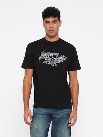 GUESS Μπλουζάκι σε μαύρο: μπροστά