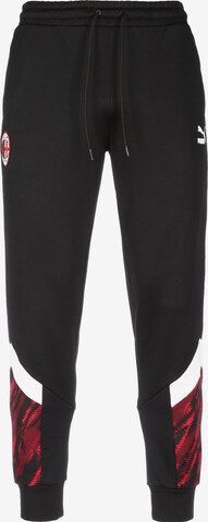 PUMA Tapered Workout Pants 'AC Mailand' in Black: front