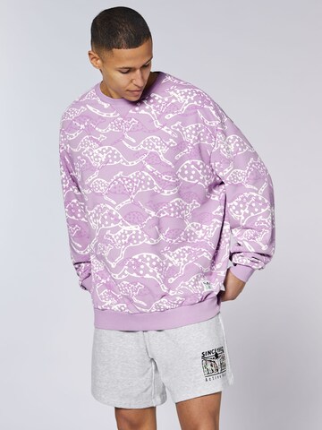 CHIEMSEE Sweatshirt ' mit Känguru-Alloverprint ' in Purple: front