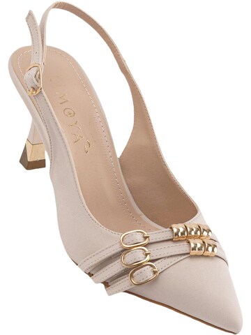Limoya Slingpumps 'Rosig' in Beige: voorkant