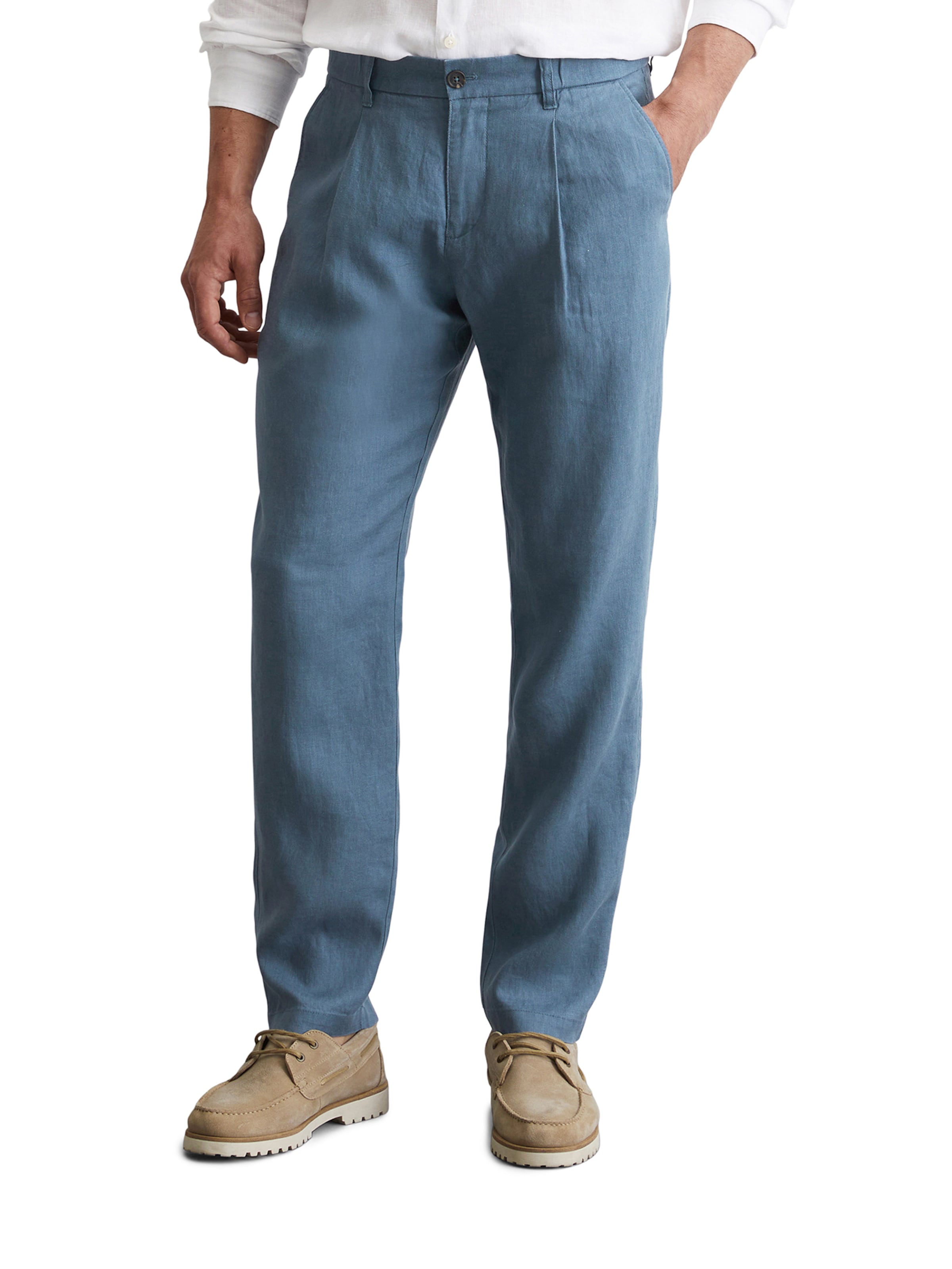 Marc O'Polo Štandardný strih Plisované nohavice 'Osby' - Modrá: predná strana