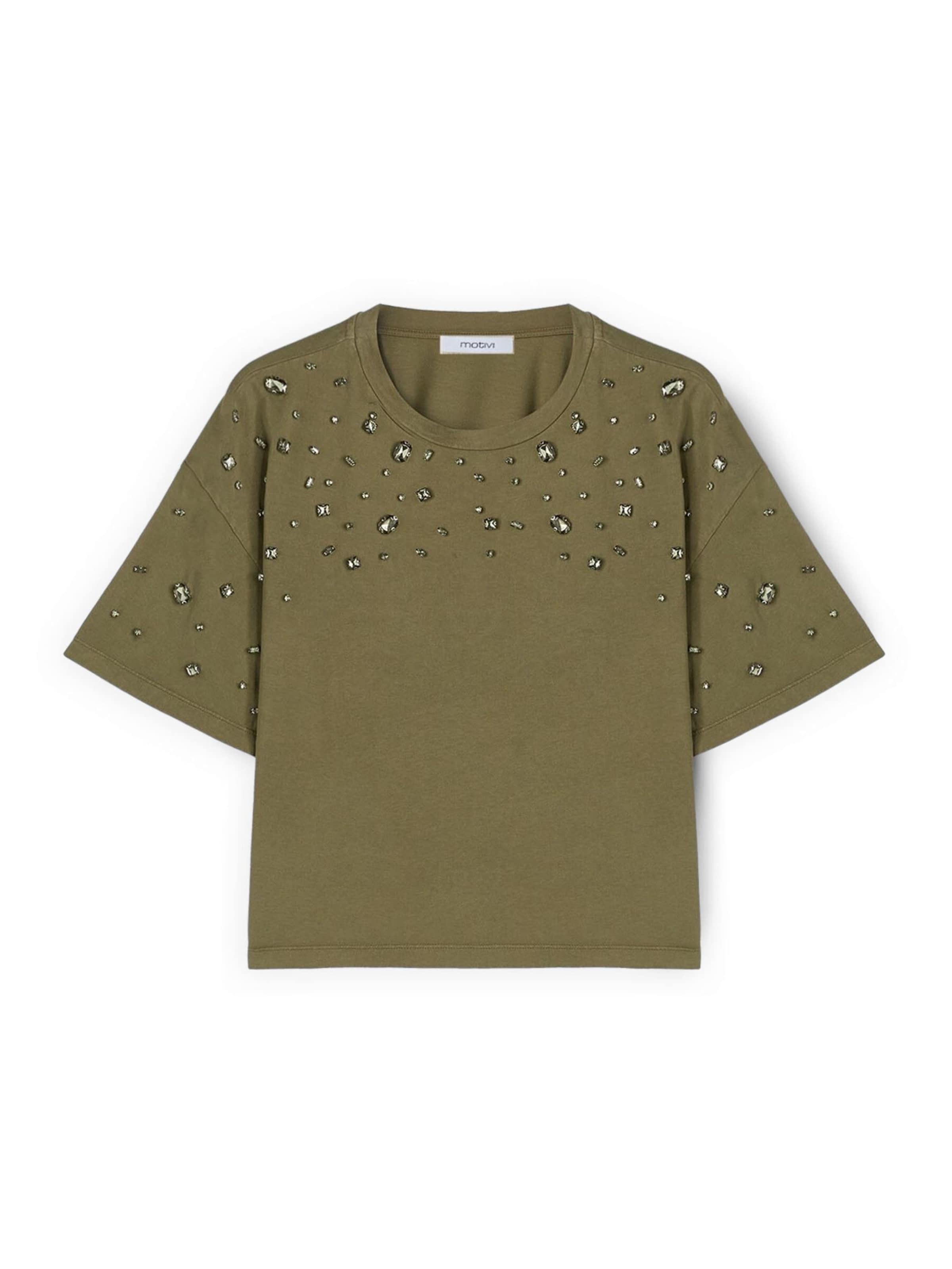 MOTIVI Shirt in Groen: voorkant