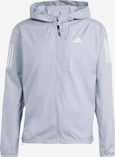 ADIDAS PERFORMANCE Veste de sport 'Own the Run' en gris argenté / blanc, Vue avec produit