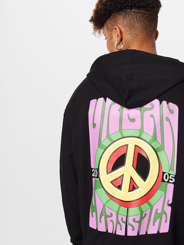 Urban Classics Sweatshirt 'Big Peace' in Zwart
