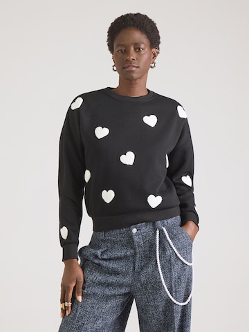 Sweat-shirt 'Ru44by' Hailys en noir : devant