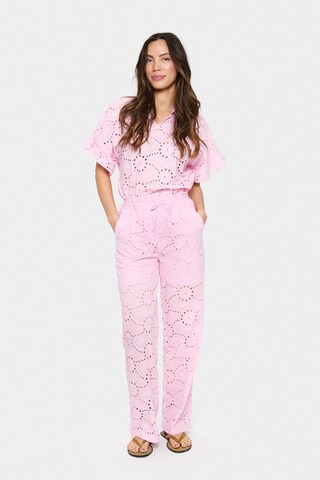 SAINT TROPEZ Wide Leg Hose in Pink