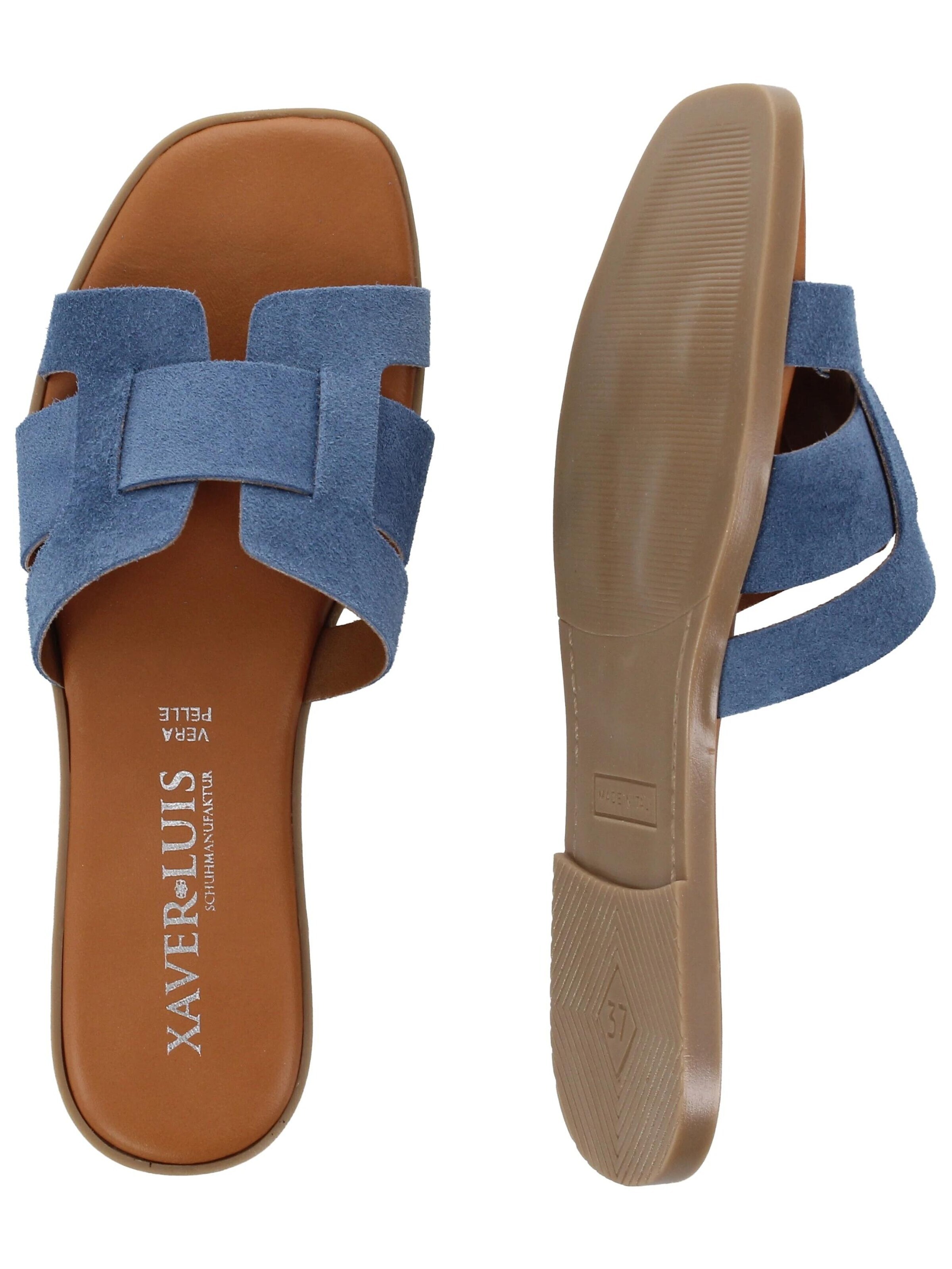 XAVER LUIS Schuhmanufaktur Mules 'Roberta' in Blue