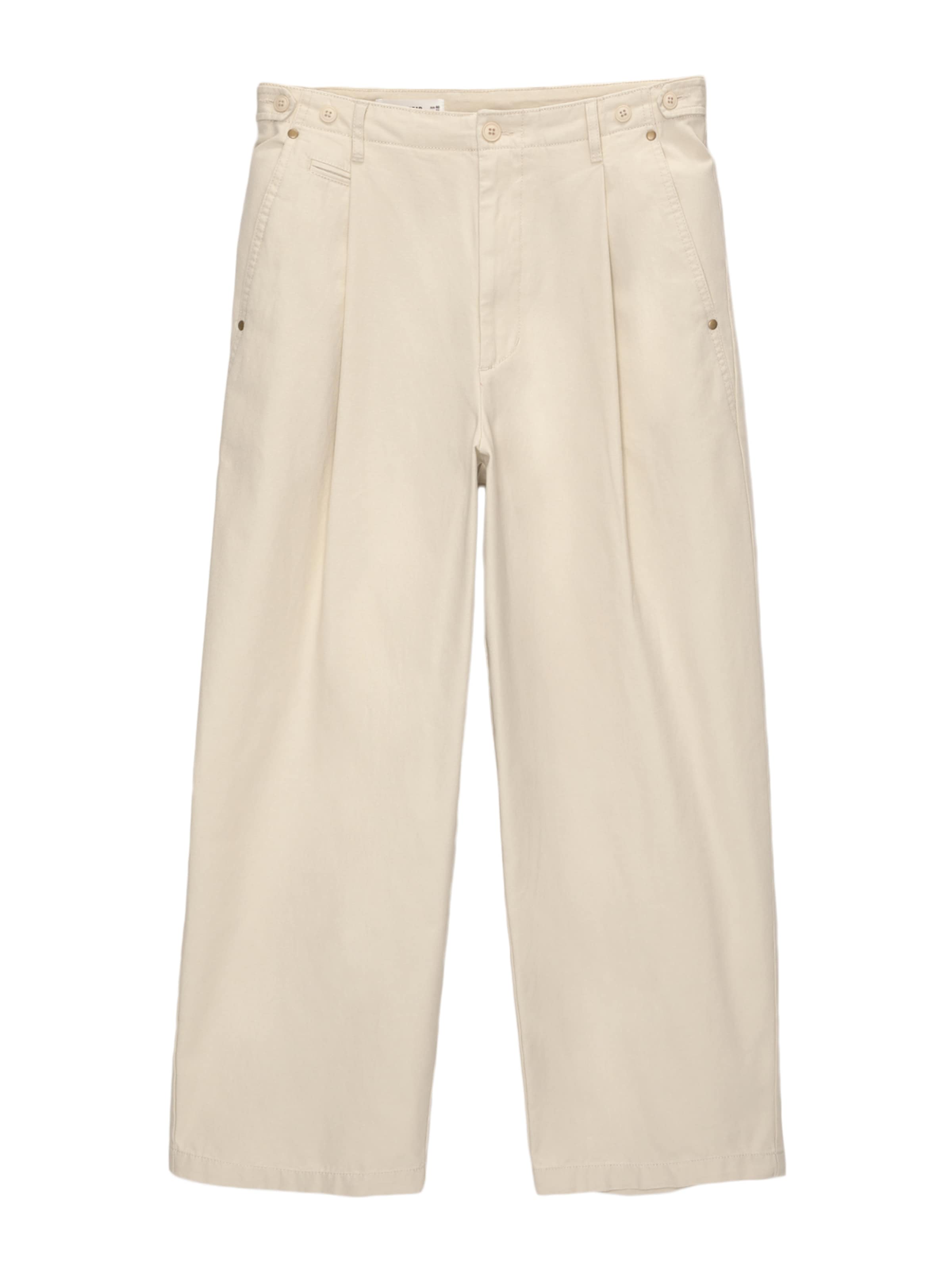 Pull&Bear Wide Leg Laskoshousut värissä valkoinen: etupuoli