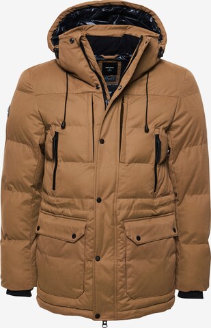 Superdry Winterparka ' Expedition ' in Bruin: voorkant