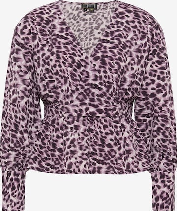 Camicia da donna di faina in lilla: frontale