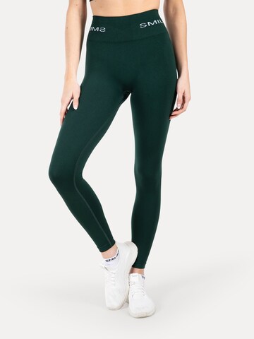 Smilodox Skinny Scrunch Leggings Azura Highwaist in Blau: Vorderseite