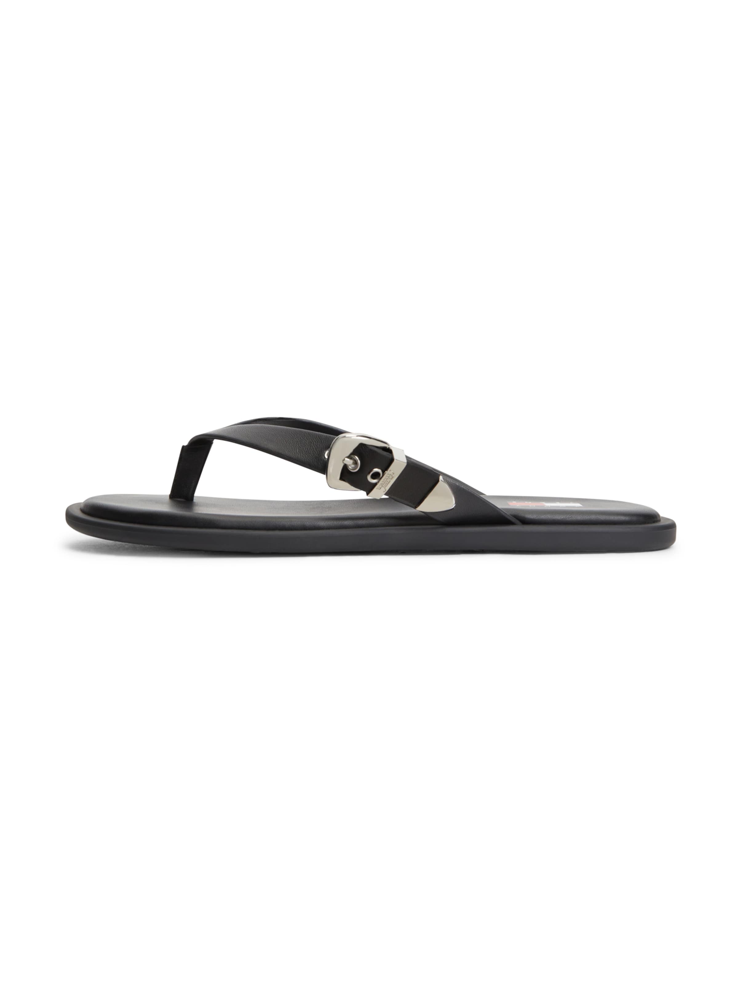 Tommy Jeans - Sandalias de dedo en negro: frente