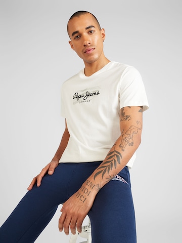 Pepe Jeans - Camisa 'CASTLE' em branco