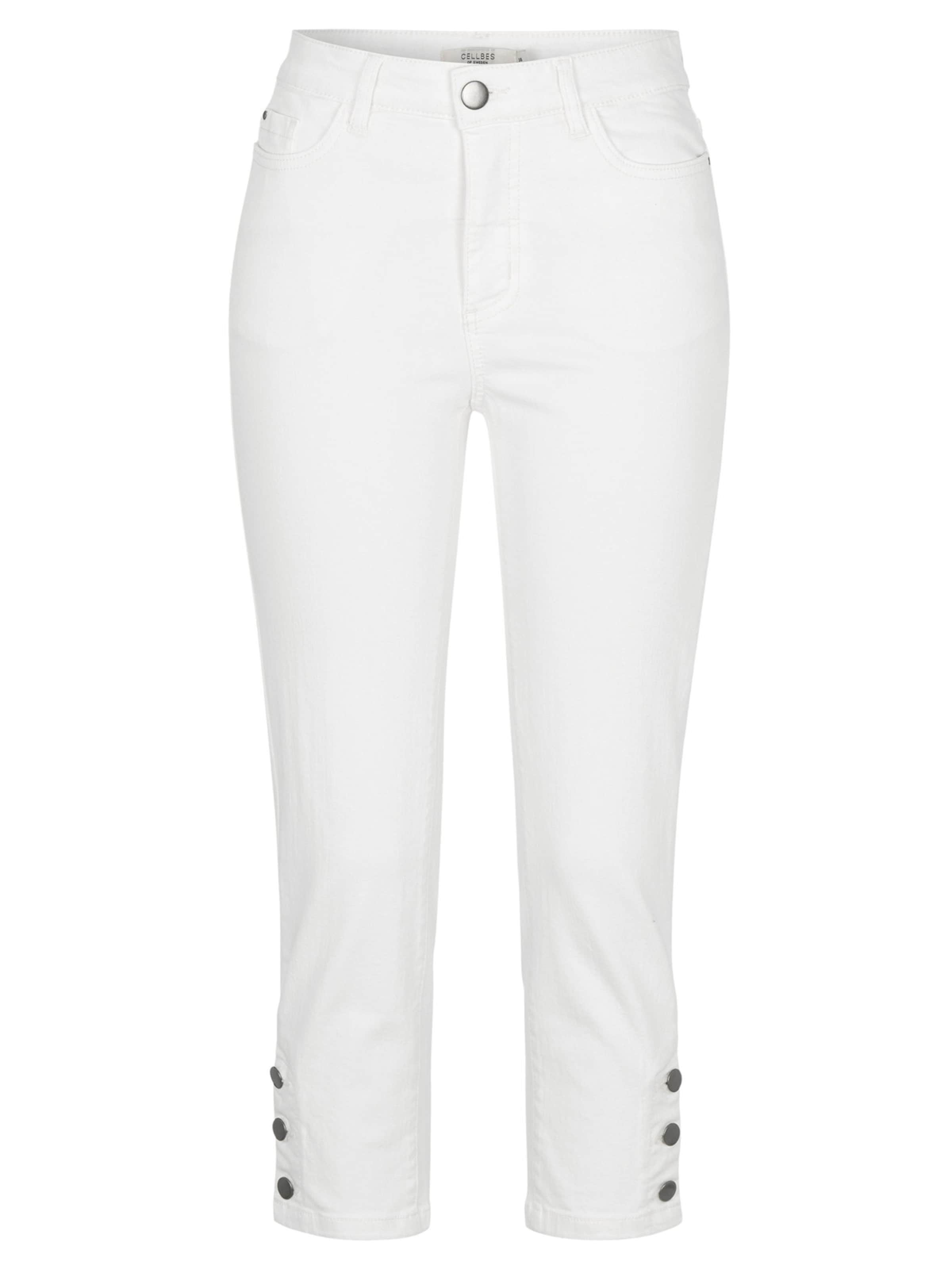 Cellbes of Sweden Cropped Jeans mit Fünf-Taschen-Design in Weiß: Vorderseite