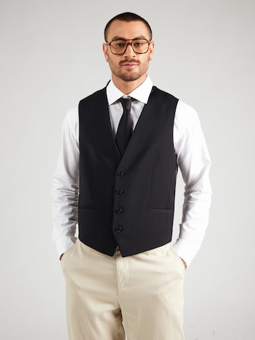 Gilet de costume HUGO en noir : devant