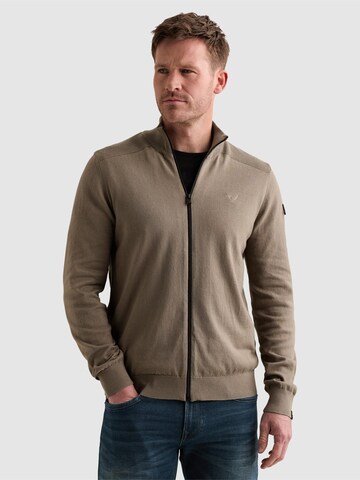 PME Legend Tröja 'Cardigan in 100% cotton with zipper closure' i grön