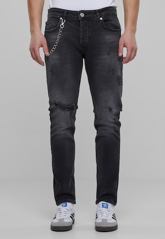 2Y Premium Slimfit Jeans in Zwart: voorkant