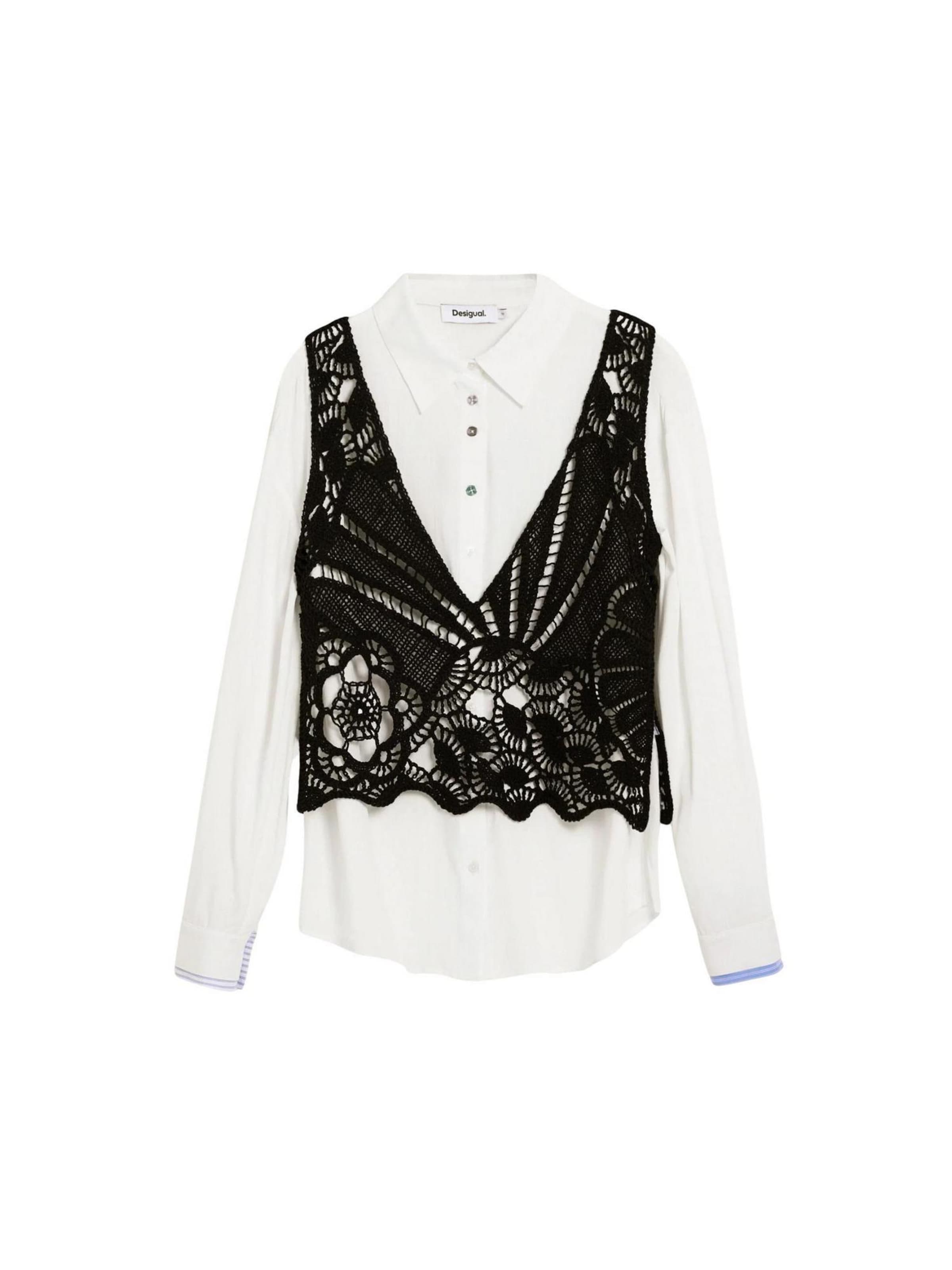 Desigual - Blusa 'CAM_LIRIO' en blanco: frente