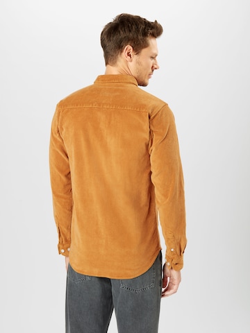 Redefined Rebel Regular fit Button Up Shirt 'Sean' in Orange