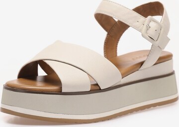 INUOVO Strap Sandals in Beige: front