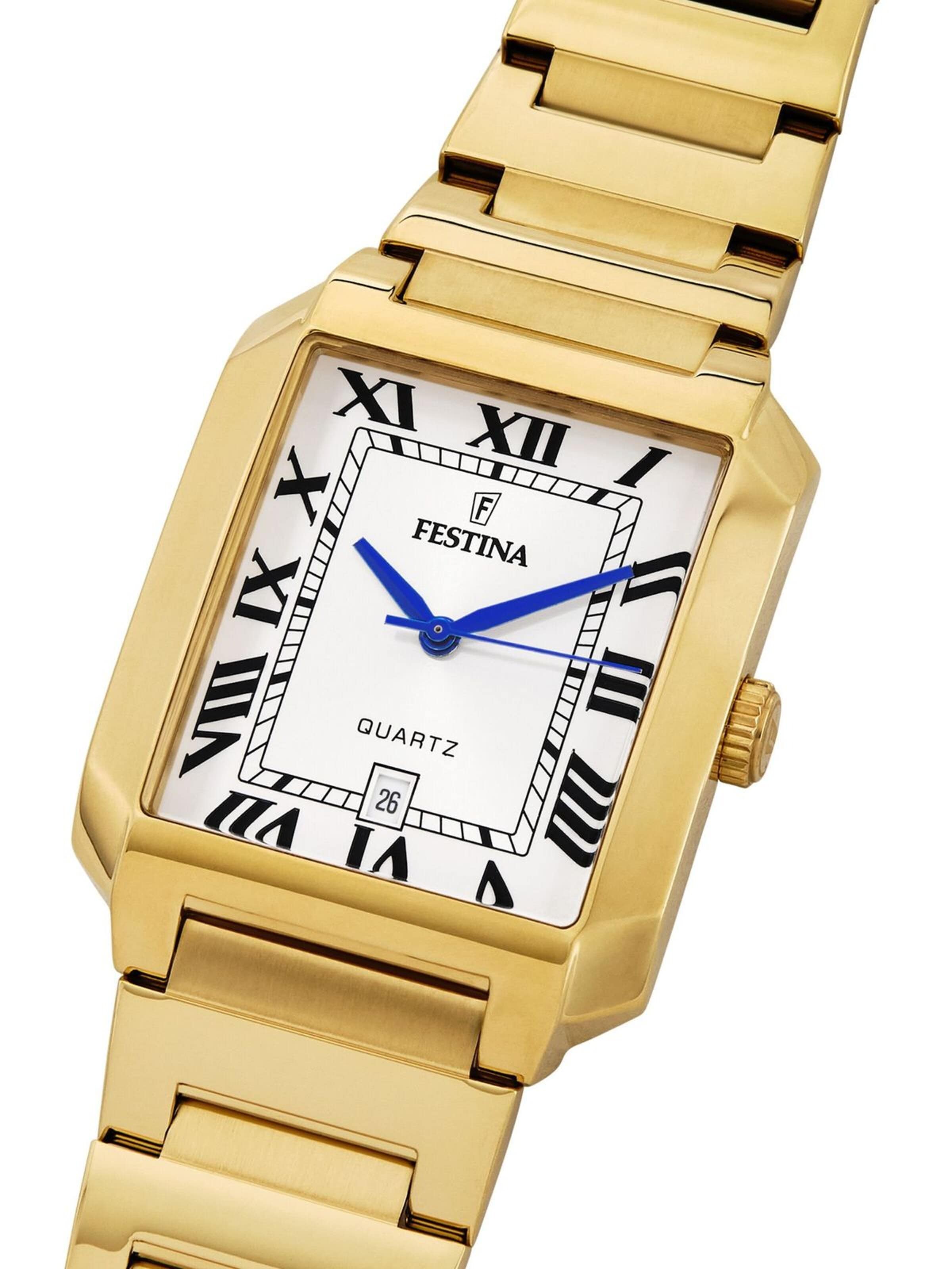 FESTINA Analogové hodinky 'Date watch On The Square' – zlatá