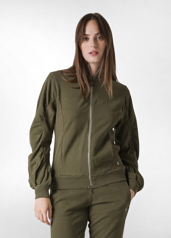 DEHA Sportief sweatvest in Groen: voorkant