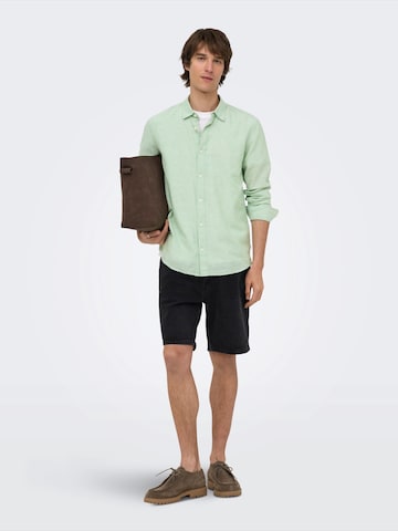 Slim fit Camicia 'ONSCaiden' di Only & Sons in verde