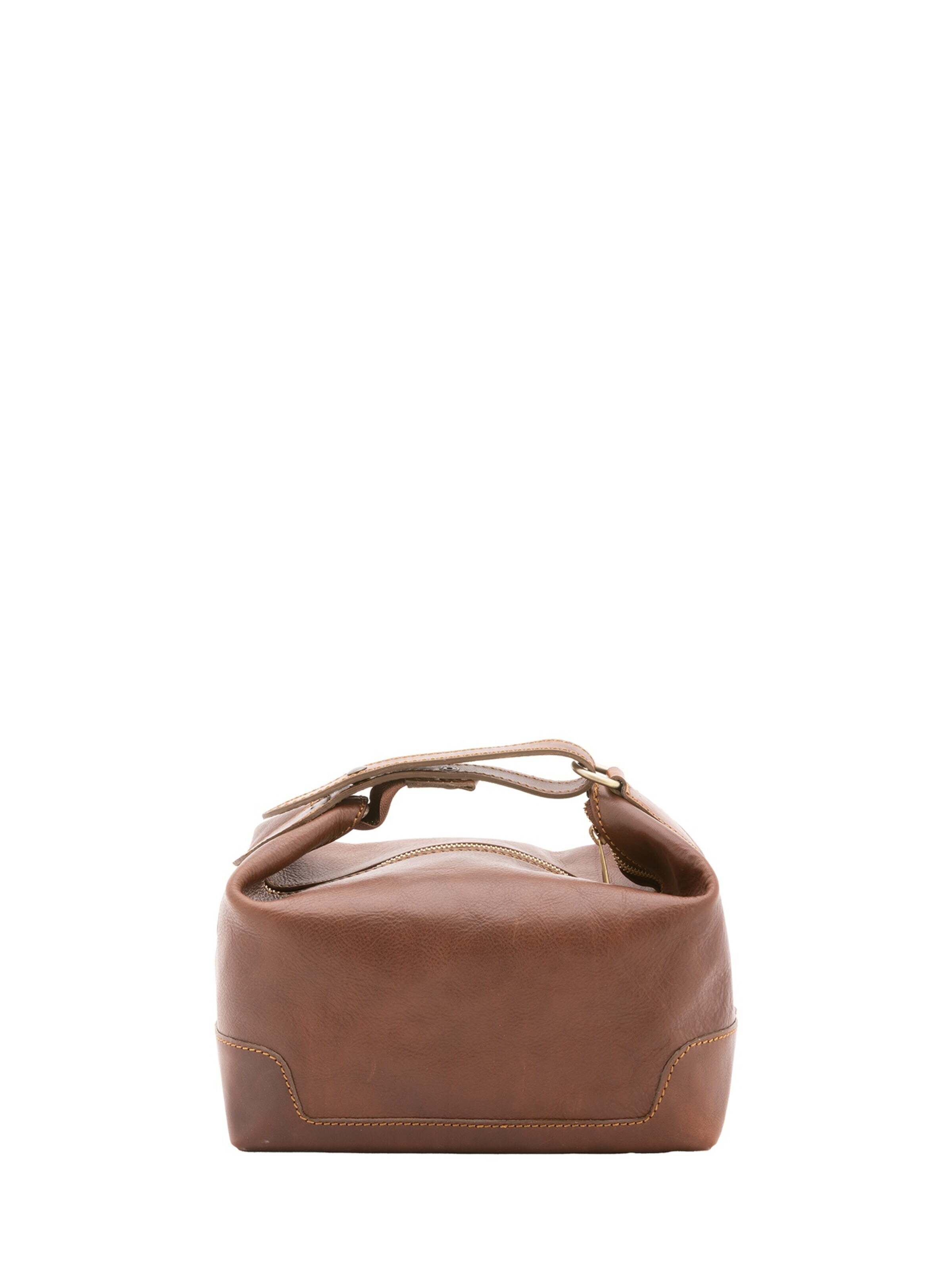 Borsa a mano 'Borsa a Mano Vera Pelle - Chiusura Zip Made in Italy' di Alessia Firenze in marrone: frontale