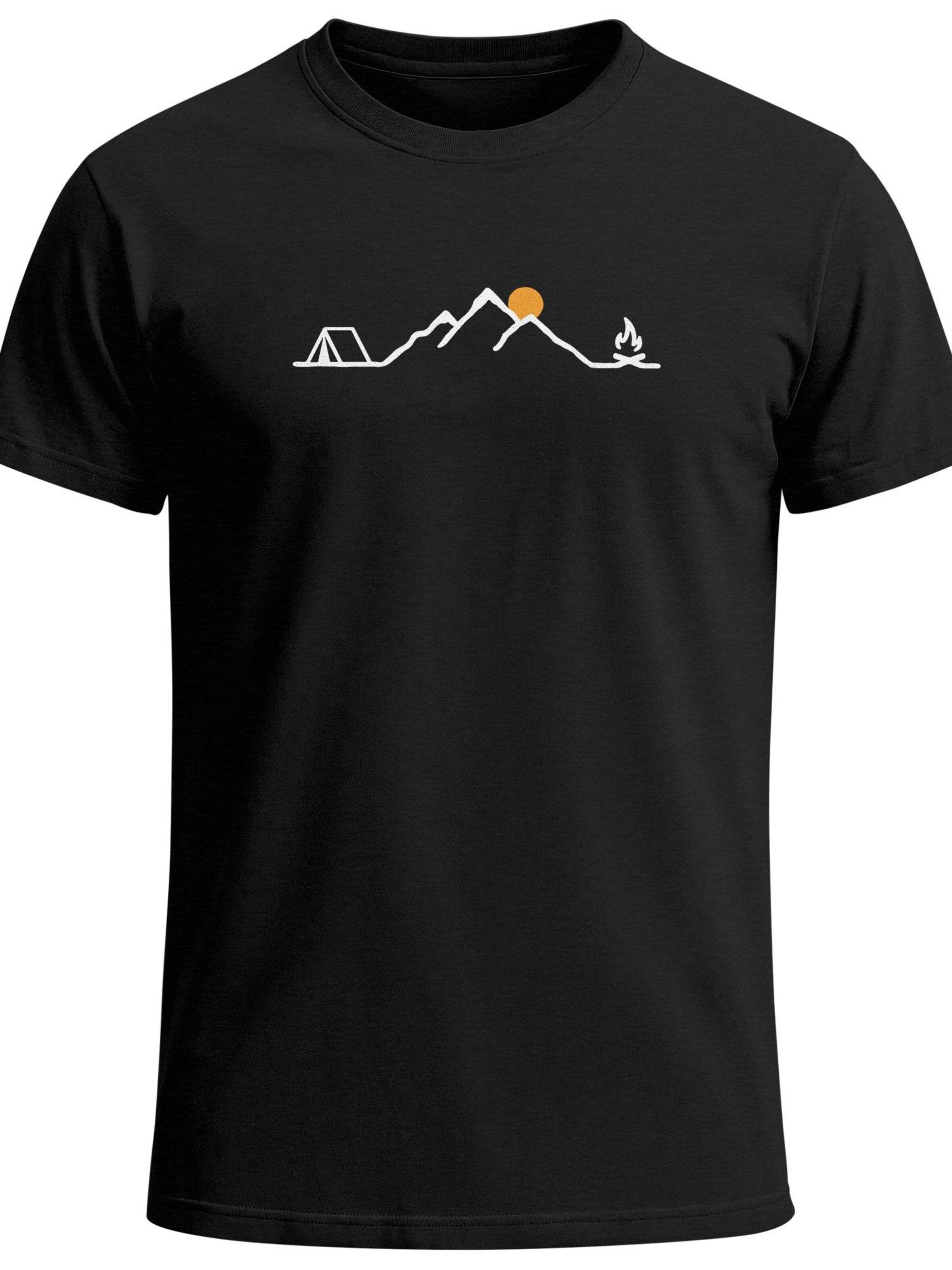 Neverless Shirt 'Tent Campfire' in Black