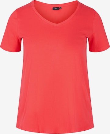 Zizzi Shirts 'S/S' i rød: forside