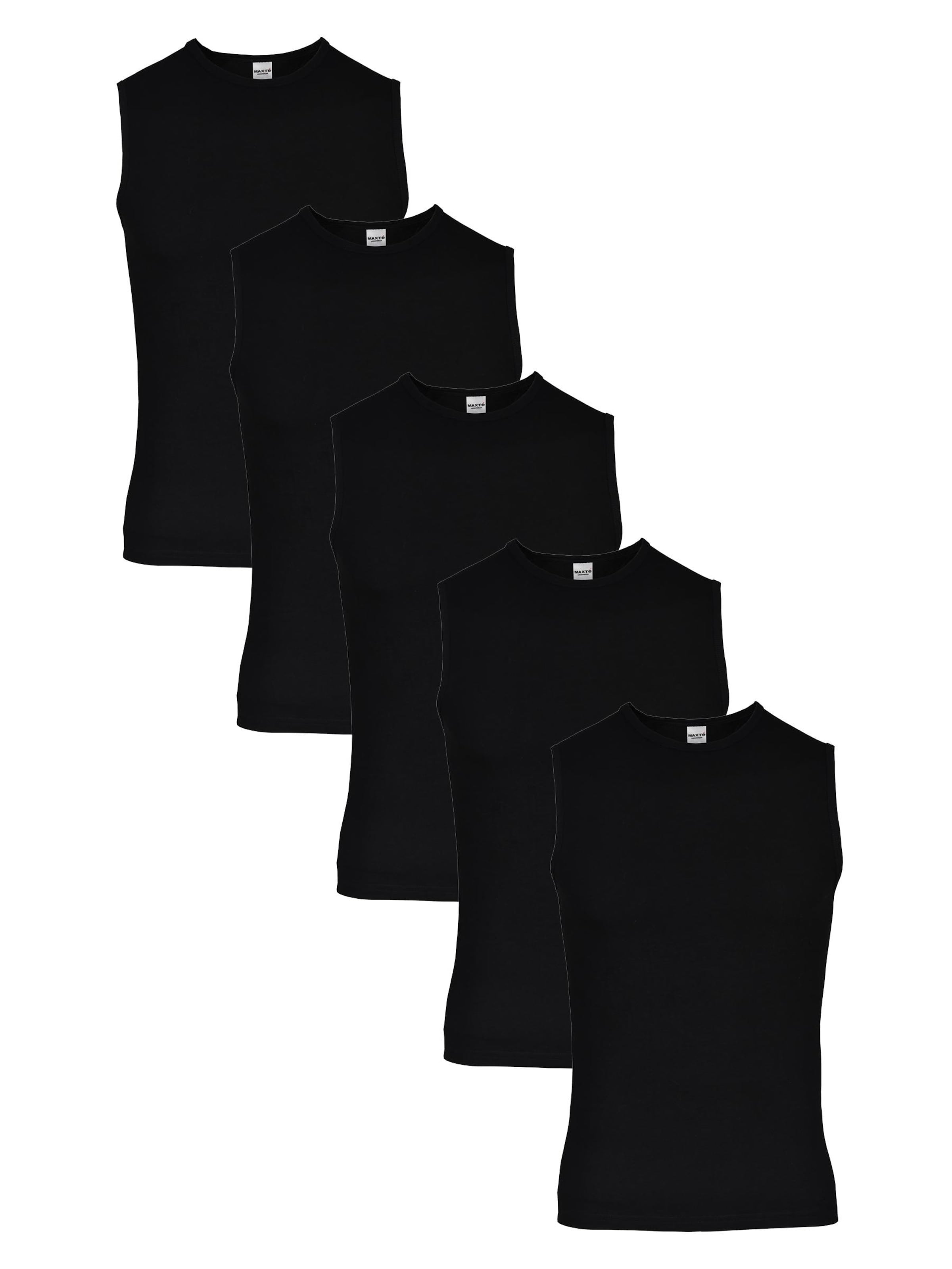 Maxte Unterhemd 'BASIC MAX Unterhemd 5er Pack'‌‌‌‌‌‌‌ in Schwarz: Vorderseite