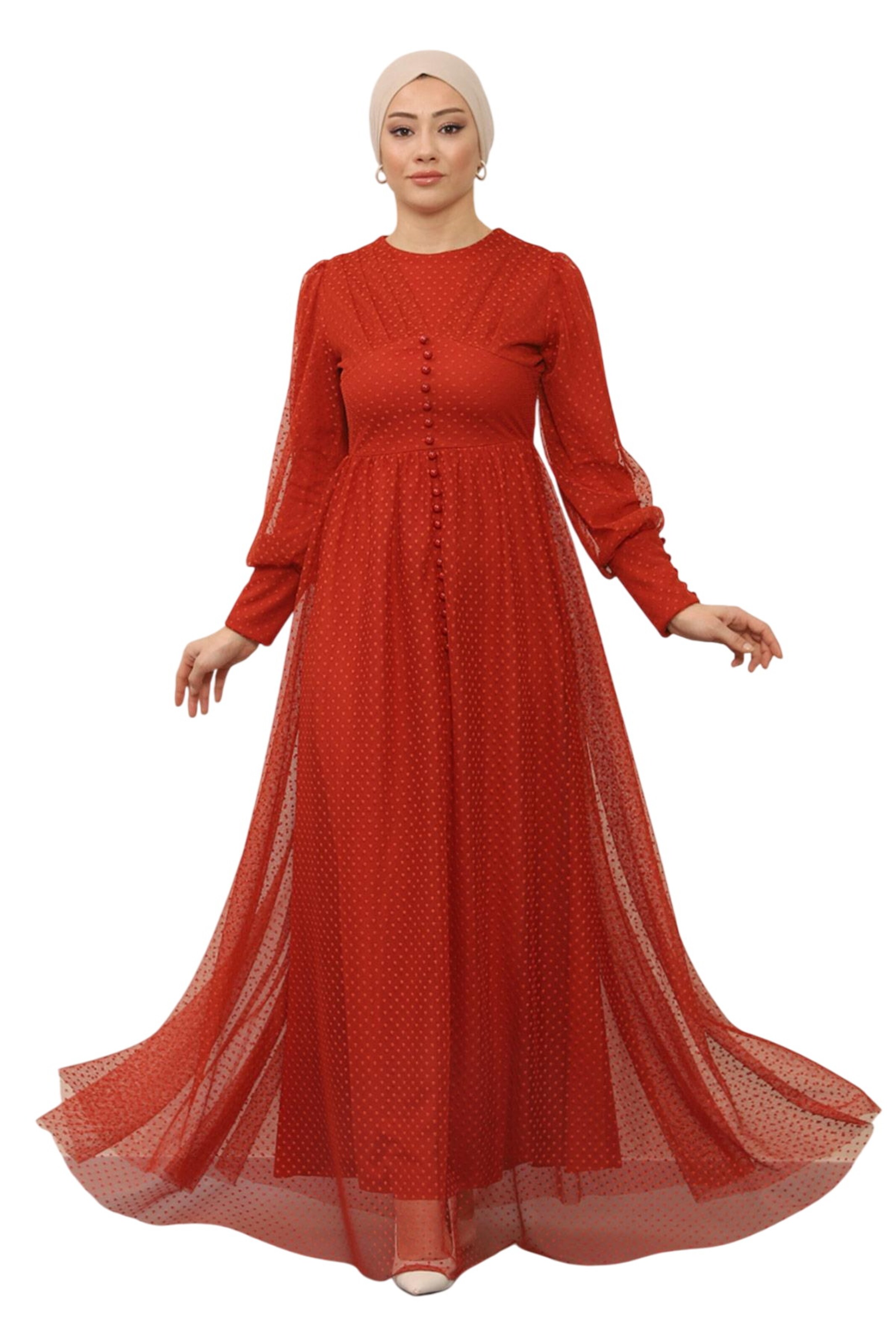 MODAMIHRAM Avondjurk in Rood: voorkant