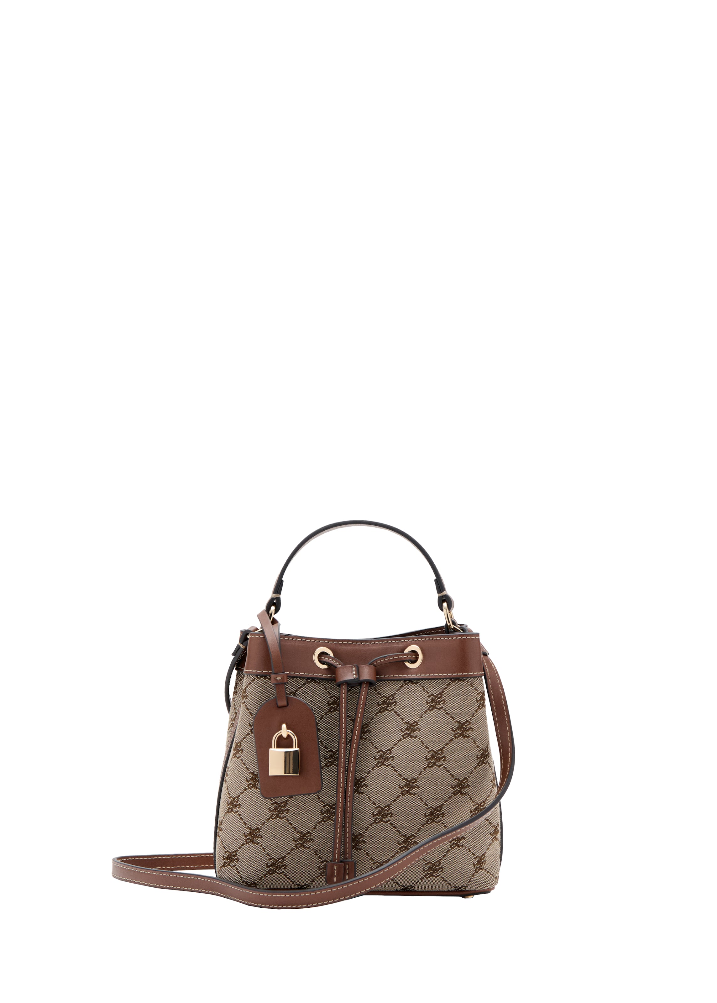 MANGO Poche ventrale 'DENIZT' en One Size en marron / brocart / brun foncé, Vue avec produit