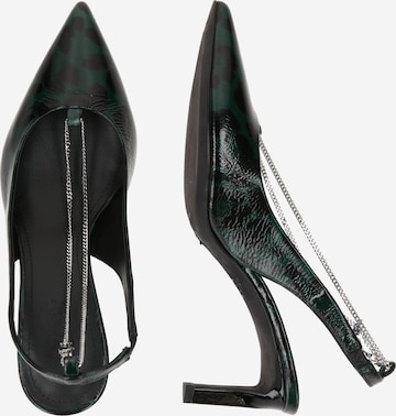 Zadig & Voltaire Дамски обувки на ток с отворена пета 'FIRST NIGHT' в зелено