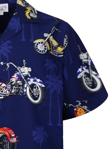 Pacific Legend Regular fit Button Up Shirt 'Bikes' in Blue