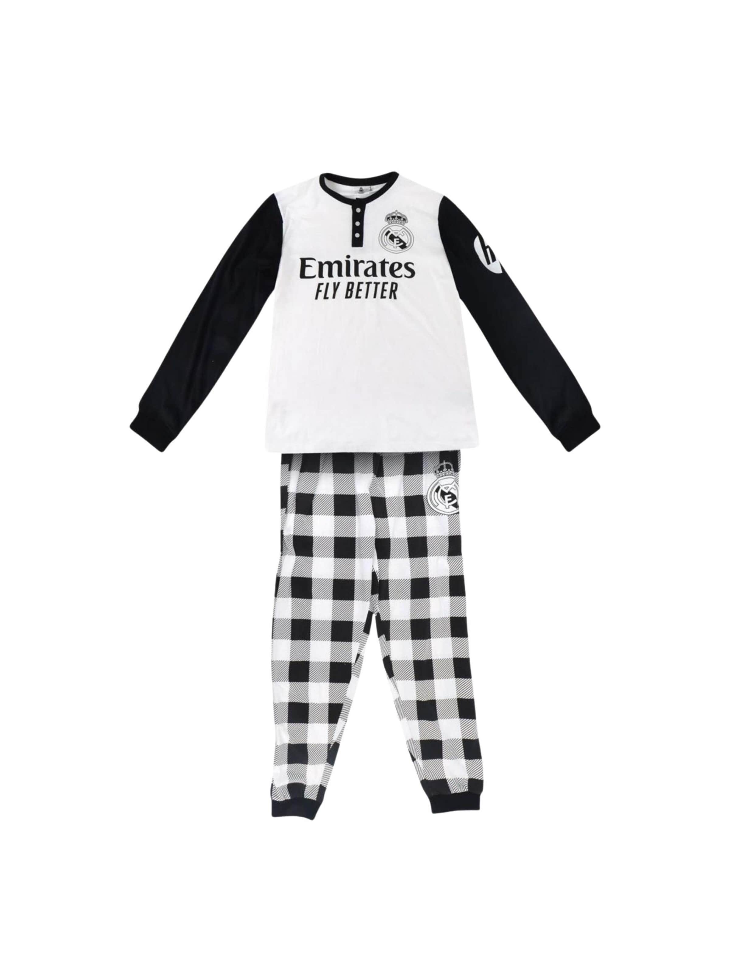 Cerdá Pyjama 'Real Madrid Premium Langarm-Pyjama – Weiches Single-Jersey'‌‌‌‌ in Weiß: Vorderseite