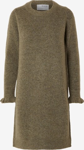 SELECTED FEMME Knitted dress in Brown: front