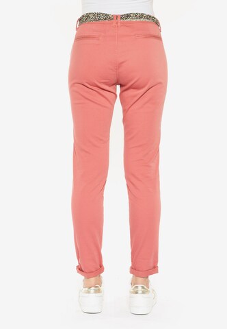 Le Temps Des Cerises Skinny Pants 'DYLI' in Red