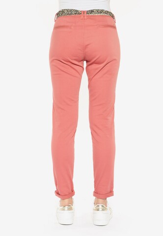 Le Temps Des Cerises Skinny Broek 'DYLI' in Rood