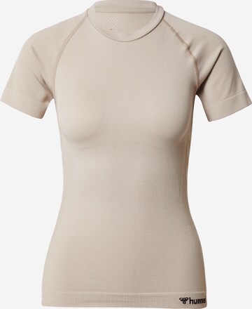 Hummel Functioneel shirt in Beige: voorkant