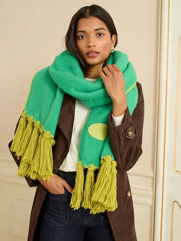 Foulards oversize love & roses en vert