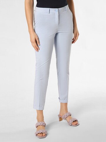 Cambio Slim fit Pleat-Front Pants ' Stella ' in Blue: front