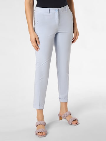 Cambio Slim fit Pleat-Front Pants ' Stella ' in Blue: front