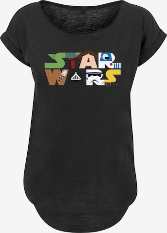 F4NT4STIC Shirt 'Star Wars Character' in Zwart: voorkant