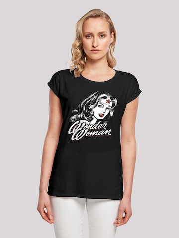 F4NT4STIC Shirt 'DC Comics Wonder Woman Hint Of Red' in Black