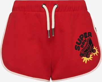 Superdry Regular Workout Pants in Red: front