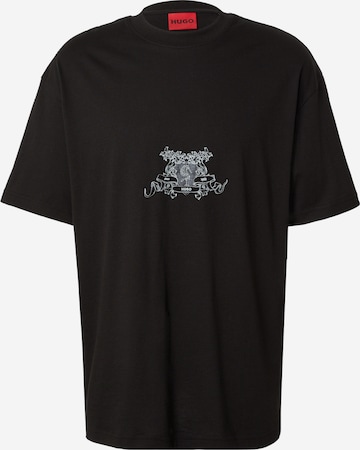 HUGO Majica 'Duarms' | črna barva: sprednja stran