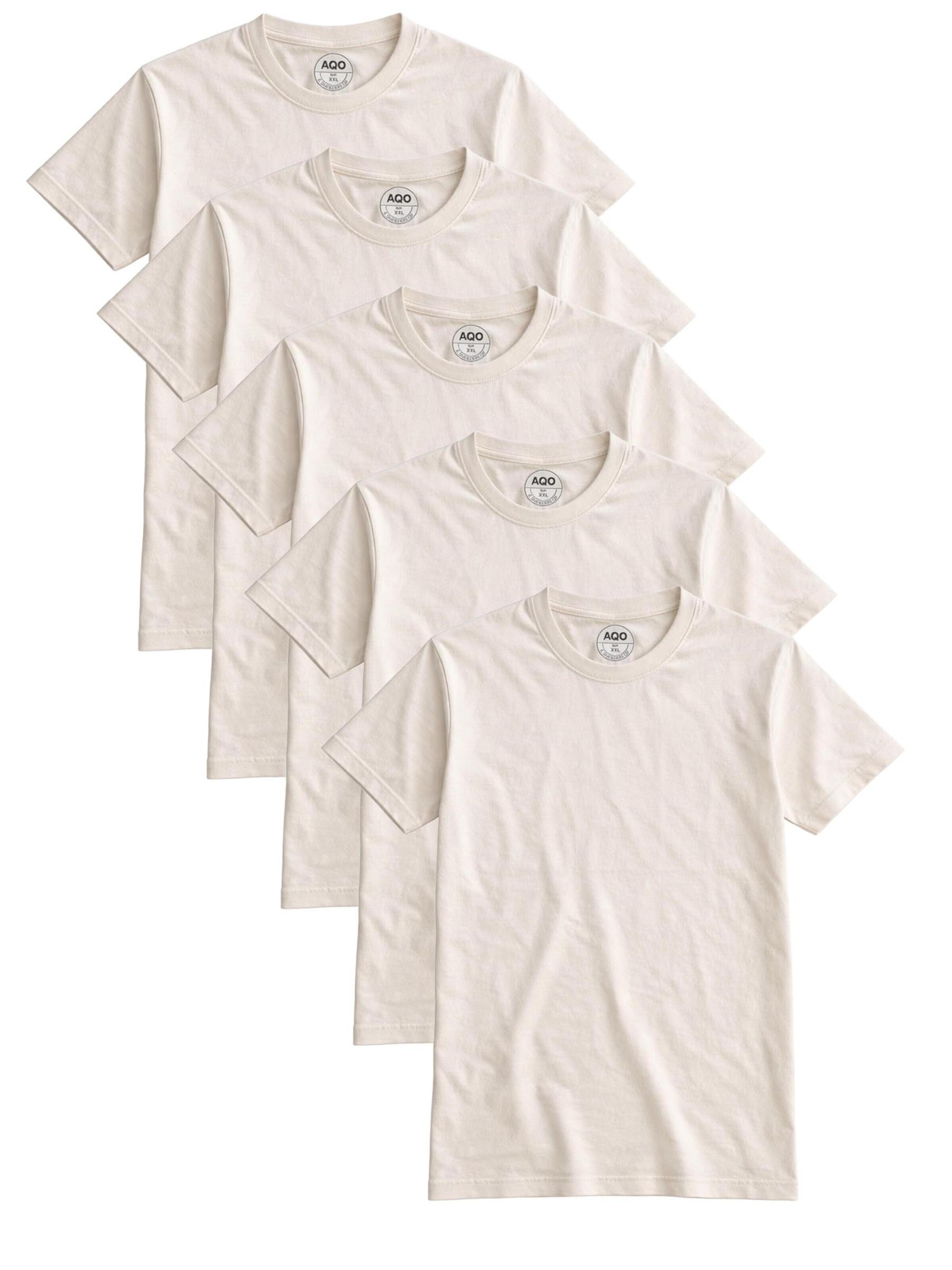 A Question Of (AQO) Shirt '5 pack Anders Tee' in Wit: voorkant