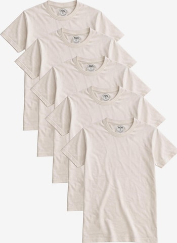 A Question Of (AQO) Shirt '5 pack Anders Tee' in Wit: voorkant