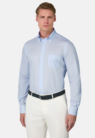 Boggi Milano Regular fit Overhemd in Blauw: voorkant